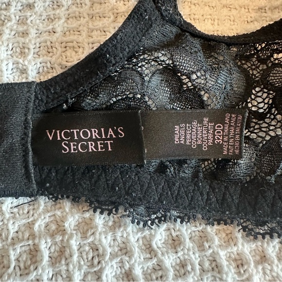 Victoria’s Secret Dream Angels Perfect Coverage lace bra 32DD black VS padded - Picture 6 of 9